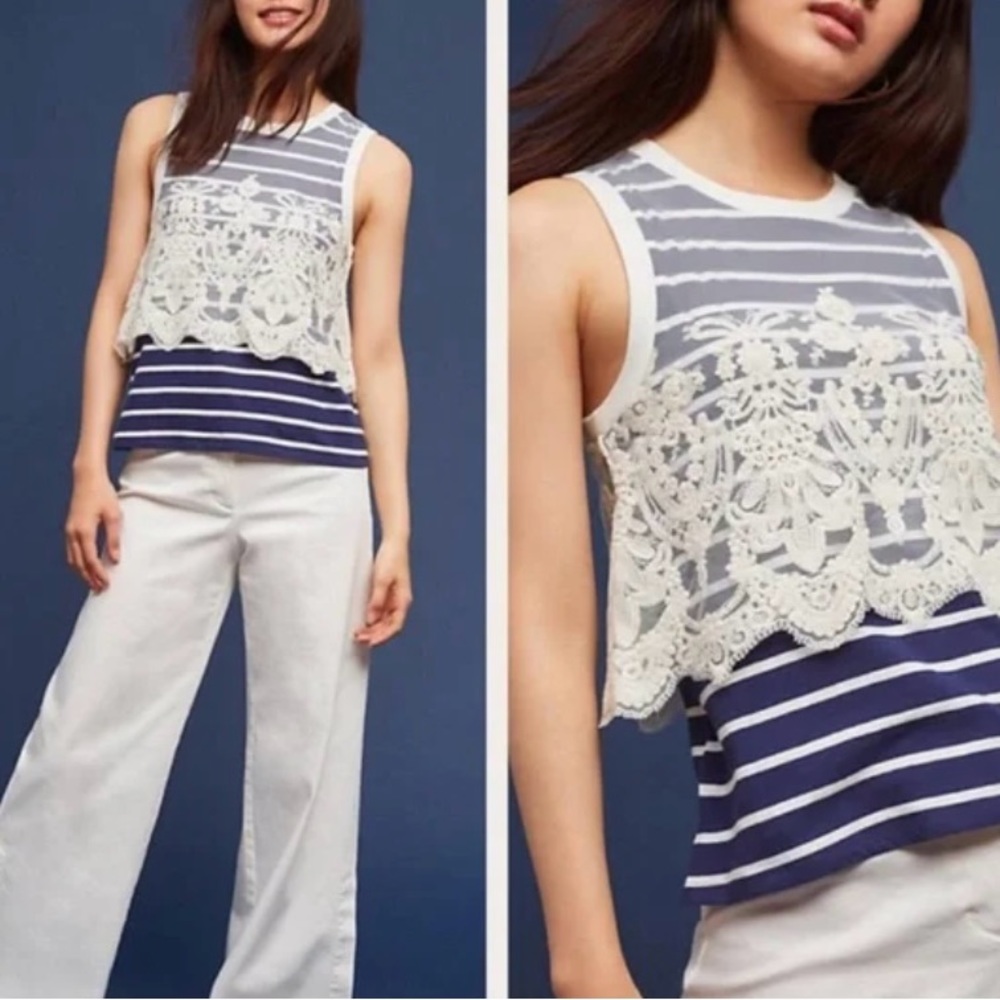 - Anthropologie Postmark Nautique Sleeveless top